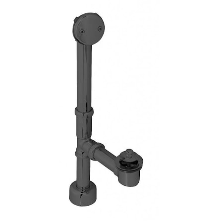 Westbrass Twist & Close Bath Waste, 14" Make-Up, 17 Ga. Tubing in Powdercoated Flat Black D3211K-62